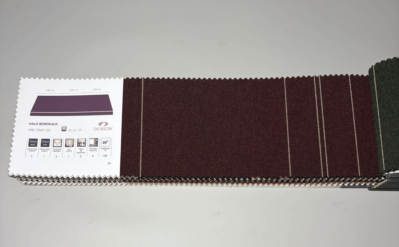 muestra de lona rayada